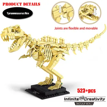 BZDA Dinosaur Park Pterodactyl Skelet Model byggesten Jurassic Dinosaur Verden Skaberen Dyr Mursten Kids Legetøj Gave