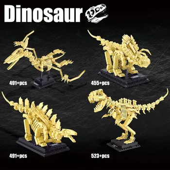 BZDA Dinosaur Park Pterodactyl Skelet Model byggesten Jurassic Dinosaur Verden Skaberen Dyr Mursten Kids Legetøj Gave