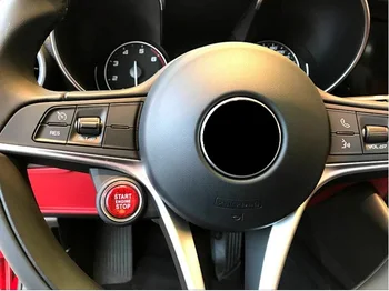 Carbon Fiber Bilens Motor Start Stop Knappen for Cover Sæt Trim Mærkat for Alfa Romeo Giulia Stelvio-Bil Styling Tilbehør