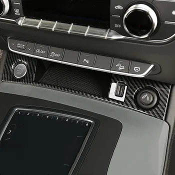 Carbon Fiber Farve Bil Center Konsol Gearskifte Ramme Dekoration Til Audi Q5 FY 2018-2020 Air Condition Vent Trim Tilbehør