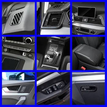 Carbon Fiber Farve Bil Center Konsol Gearskifte Ramme Dekoration Til Audi Q5 FY 2018-2020 Air Condition Vent Trim Tilbehør