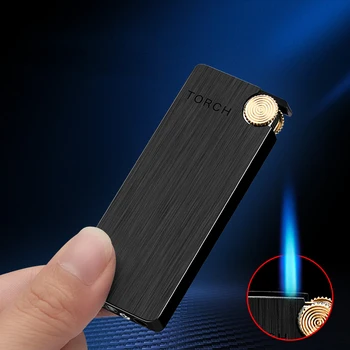 Cigaretter, Lighter 2020 Nye Metal Gas Lighter 1300C Lightere Rygning Tilbehør Blå Flamme Butan Torch Lighter Gadgets For Mænd