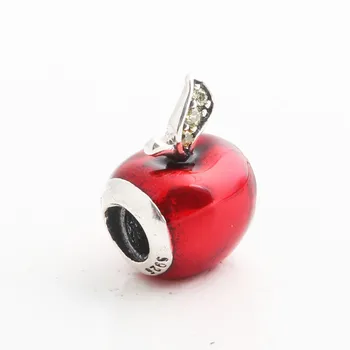 CodeMonkey S925 Sterling Sølv, Rødt Æble Perler DIY Smykker at Gøre Frugt-Serien Passer til 3mm Armbånd til Julegave CMS066