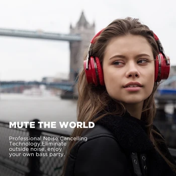 COWIN E7[Opgraderet] Aktive Noise Cancelling Headphones af Bluetooth-Hovedtelefoner Trådløse Headset Over Øret, 30 Timers Spilletid med Mic