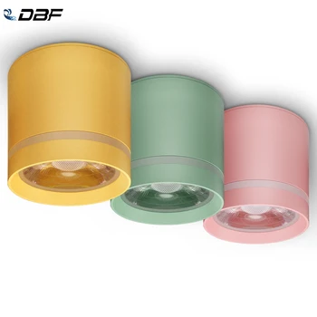 [DBF]Macaroon Aluminium LED loftslampe Dæmpbar 7W 10W 12W Overflade Monteret LED Loft Spot Lys for Bar Køkken AC85-265V