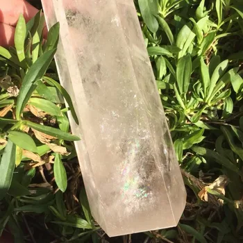 Dejlig Naturlig Rock Klar Quartz Krystal Enkelt Opsagt Punkt Reiki Mineral Healing Gemstone Wand Julegave