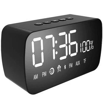 Digital Radio med Vækkeur,Bedside FM Clock Radio med Bluetooth Højttaler,Dual Alarm, Snooze - & Sleep-Timeren,LED Display med til B