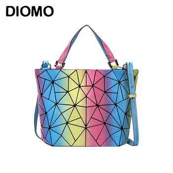 DIOMO Nye Ankomst Regnbuens Farver Kvinder Håndtaske Mode Tasker Damer Luksus 2020 Geometriske Top-håndtag Designer Tote Taske