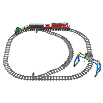 DIY El-Classic-Toget Spor, der er Kompatibelt byggesten City togstation Bil Mursten gaver legetøj til Børn