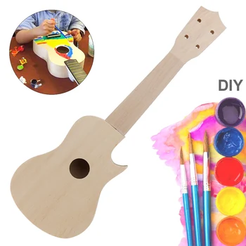DIY Ukulele 21 Tommer DIY Kit Hawaii-Guitar Håndarbejde Maleri Samling for Amatør Nybegynder, Barn, Børn, Sjov Kunst Hot