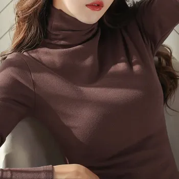 Efteråret Langærmet Rullekrave Sweater Kvinder 2020 Spring Nye Casual Koreansk Mode Slank Varm Blød Pullover, Toppe Kvindelige Plus Størrelse