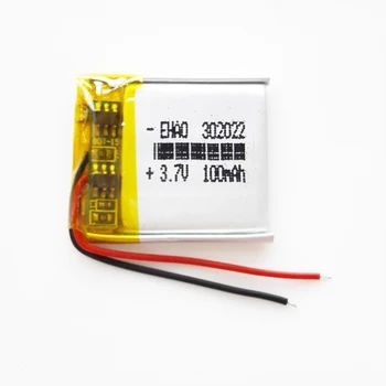 Engros 10 stk 302022 100mAh 3,7 V Lithium-Polymer-LiPo Genopladeligt Batteri Til Mp3 DVD-bluetooth-hovedtelefon Smart ur