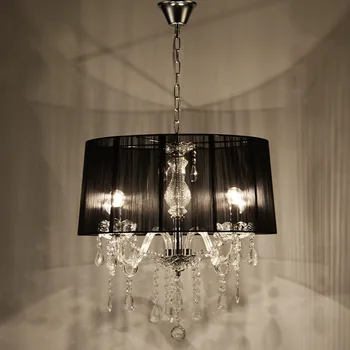 Europæisk stil stue stof krystal lysekrone luksus atmosfære, soveværelse undersøgelse restaurant lysekrone