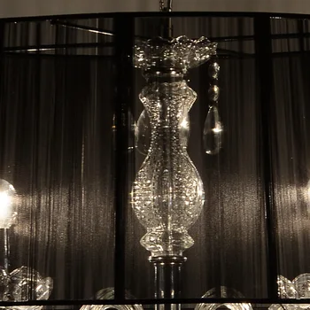 Europæisk stil stue stof krystal lysekrone luksus atmosfære, soveværelse undersøgelse restaurant lysekrone