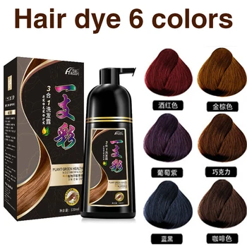 Farvning af hår 6 farver Naturlige Argan Olie Instant hårfarve, Shampoo Instant Hår Farve Fløde Dække Permanent Hår Farve Shampoo