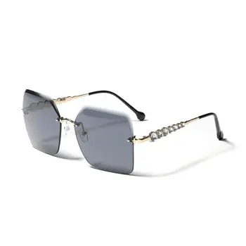 Fashion Square Uindfattede Solbriller Nye Kvinder Lille Sol briller Nuancer 2021 Luksus Mærke Metal Solbrille UV400-Brillerne
