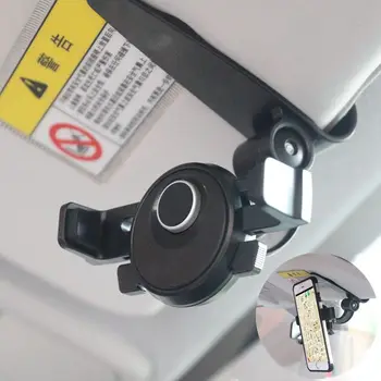 Fimilef Blokeringsfri Mobiltelefon Holder Auto Clip 360 Rotation Justerbar Bil solskærm Klip Holder Mount holder Til iPhone Samsung