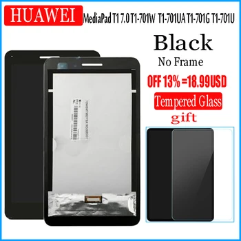 For HUAWEI MediaPad T1 7.0 T1-701W 701UA T1-701 T1-701UA T1-701G T1-701U LCD-Skærm med Touch Screen Digitizer Assembly