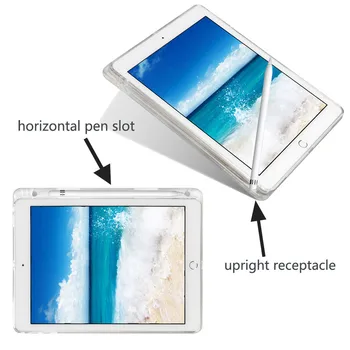 For iPad 10.2 2019 Tilfældet Med Blyant Indehaveren Lysende Klart, Silicium Blødt TPU etui til iPad 7 7th Generation Tablet Funda Sag