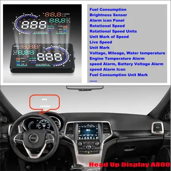 For Jeep Grand Cherokee 2010-2019 AUTO Bil OBD HUD Head Up Display Kørsel Saft-Skærm, Projektor, der Afspejler Forruden
