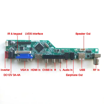 For LTN154X3-L0D LTN154XA-L01 LVDS 1CCFL 30Pin VGA USB-AV RF-tastatur+Remote+Inverter LCD-panel T. V56 kørsel pap Kit