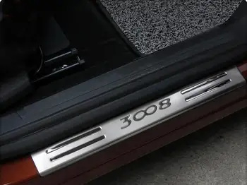 For PEUGEOT 308 3008 Bil styling Tilbehør i Rustfrit Dør Karmen Scuff Plate Vagter Protector Mærkat