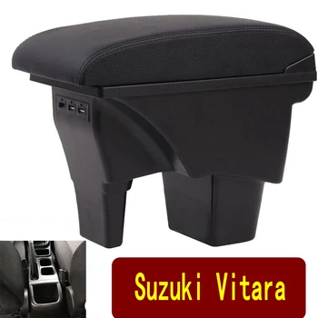 For Suzuki VITARA Armlæn max SUZUKI Vitra Punch-gratis central opbevaring boks Bil interiør armlæn Dobbelt lag genopladelige USB