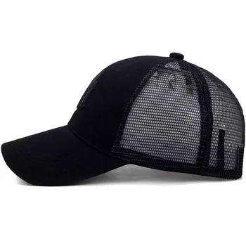 Forår Sommer Unisex Baseball Caps Brev Mesh Cap Mode Solid Broderi Justerbar Hat Kvinder Mænd Bomuld Casual Hatte CP0113