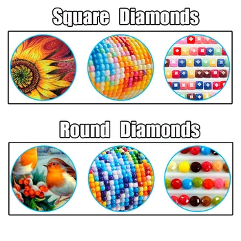 Fuld Square Bor Embroide 5D Diamant Maleri