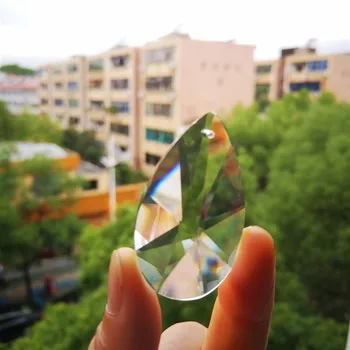 Gratis Ringe 12pcs 50mm Crystal Marquis Klart Lysekrone Facetteret Lampe Pære Form Vedhæng Diy Vindue Suncatchers For Glas Gardin