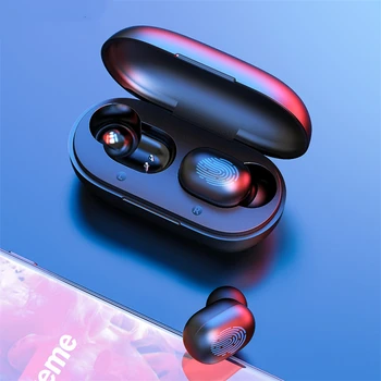 GT1 TWS Fingeraftryk Touch Bluetooth Hovedtelefoner, HD Stereo Trådløse Hovedtelefoner støjreducerende Gaming Headset