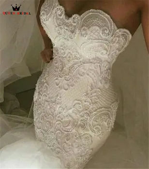 Havfrue Sweetheart Crystal Beaded Blonde Perler Sexet Luksus Vintage brudekjoler 2021 Nye Fashion Brudekjole skræddersyet YB89