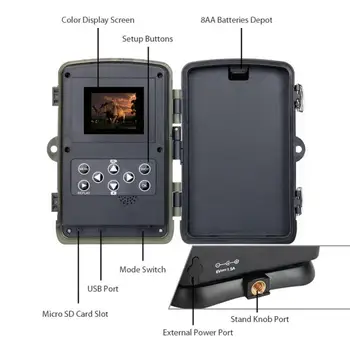 HC801M 2G Jagt 16MP Kamera Trail Kamera, SMS/MMS/SMTP-IP65 Foto-Fælder 0.3 s Udløse Gang Kameraet Fælde Vilde Kameraer #ND