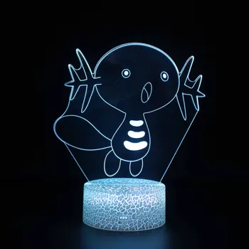 Hongcui Natten LED-Lys Nyhed 3D-lampe Søde Legetøj Gift 7 Farve-Tegnefilm Atmosfære Lampe Til Børn, børneværelset
