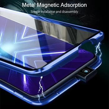 Honor9x Magnetisk cover Til Huawei Honor 9X Premium Global Case Dobbelt Side Hærdet Glas Bumper Cover Ære 9X 9 X, STK-LX1 coque