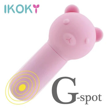 IKOKY 10 Frekvens Klitoris Stimulator G-spot Massager Lille Bjørn Vibrator Bullet USB-opladning Vibrerende Æg Sex Legetøj til Kvinder