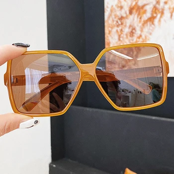 Ins nye vintage square solbriller til kvinder og mænd luksus mærke oversize gradient sol briller kvindelige elegante orange nuancer