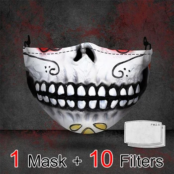 Joker ansigtsmasker Mode 3D-Print Sjove Voksen Munden Dækker Halloween Fest Cospaly Genanvendelige Vaskbar Maske