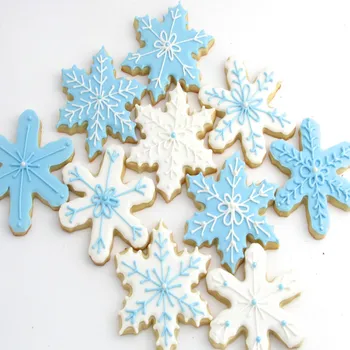 KENIAO Vinter Snefnug Cookie Cutter Sæt Jul Fondant Fræsere - 5 Forskellige Størrelse og Shap - Kiks / Kager Rustfrit Stål