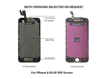Komplet Sæt Skærmen Til iPhone 6 6S LCD-Fuld Samling af 3D-Touch-ID Komplet Udskiftning af Skærmen+Front Kamera+Home Knap