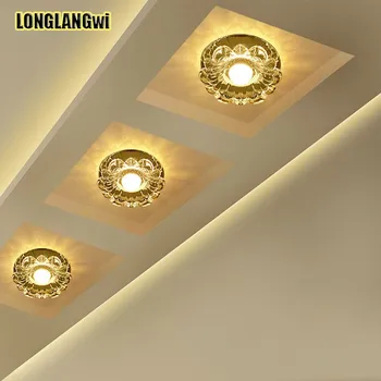 Korridor Lys loftslampe Veranda Belysning Ned Crystal Indgang lamper LED Loft Midtergangen let Gennemsigtig Hul montering