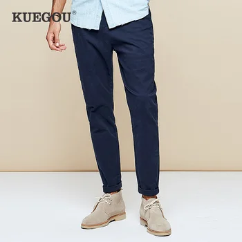 KUEGOU Bomuld, Spandex Foråret mænds casual bukser, overalls, slanke type straight han edition sorte bukser bukser størrelse AK-9790