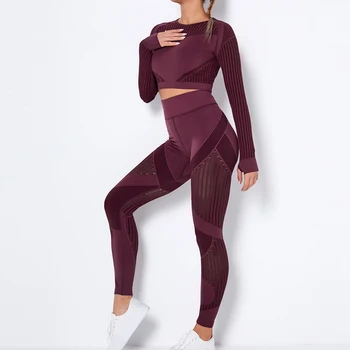 Kvinder Problemfri yoga sæt Fitness Sport Passer FITNESSCENTER klud Yoga-Shirts med Høj Talje, der Kører Leggings Træning Bukser, Skjorter Bra Toppe