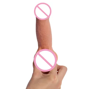 Kødet Farve Silikone Realistisk Dobbelt Lag Dildo med Kraftig sugekop Erotisk sexlegetøj Simulering Mandlige Penis SQ-WBD10010