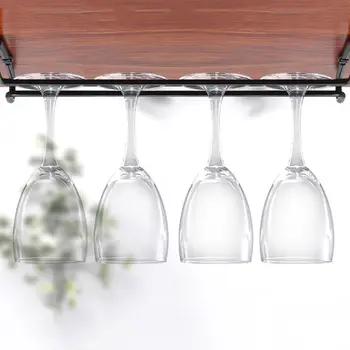 Køkken Vin Glas Rack Smedejern Hængende Bæger Indehaver udstillingsstand Bar Glasservice Storage Rack Kabinetter Cup Bøjle