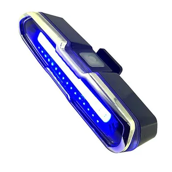 LED-Bike baglygte Rød & Blå USB-Genopladelig Vandtæt Super Lyse Mp-Emergency Light