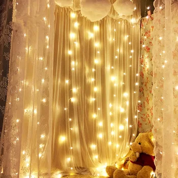 Led Curtain Lampe String Icicle Fe Lys USB-Garland Udendørs Bryllup /Party /feriebolig Dekoration