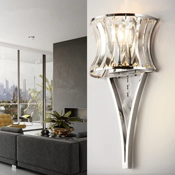Led krystal væglampe væglamper luminaria hjem belysning stue moderne væglampe lampeskærm til badeværelse
