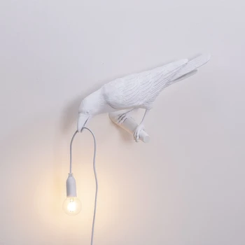 LED væglamper Fugl væglamper til Hjem Stue, Soveværelse Dekoration Lampe Væg Sconce Lys Armatur Harpiks Krage Bruser Bird Lampe