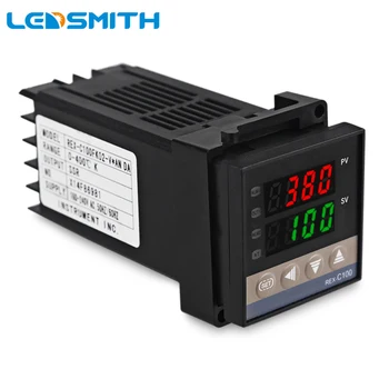 LEDSMITH PID Digital temperaturregulator Termostat REX-C100 220V AC Med 40A SSR Solid State Relæ Og K Termoelement Probe